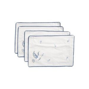 Rachel Zoe placemats‎ Set of 4 Embroidered Dove Peace 13 x 19 silver sparkle